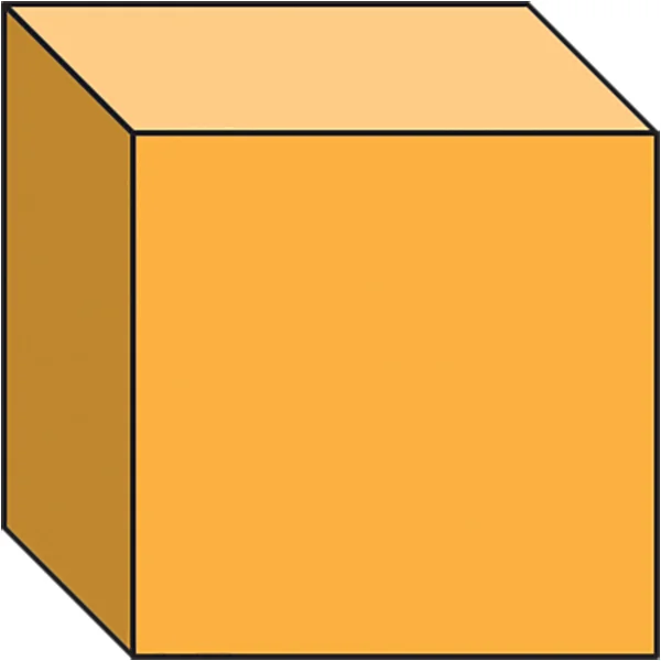 Simple illustration of a gold coloured cube
